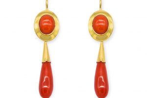 Pendientes coral oval pimiento