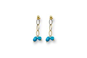 Pendientes de eslabones ovalados y turquesas