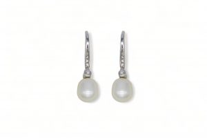 Pendientes perla y brillantes