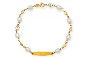 Pulsera esclavita perla y circonita