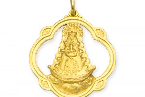 Medalla Virgen Rocio pandereta calada