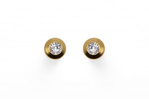 Pendientes oro chatón biselado