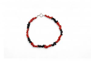 Pulsera tronquitos coral  y onix