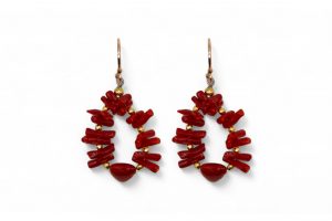 Pendientes aros ramas coral