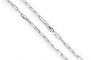 Cadena plata eslabones alargados