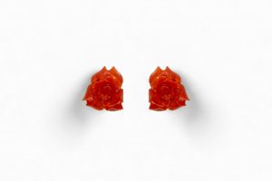 Pendiente rosa coral