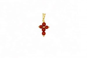 Cruz mini bolas coral