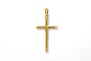 Cruz oro lisa tubo plano oval