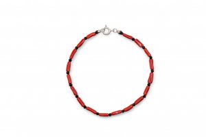 Pulsera coral alargado y onix