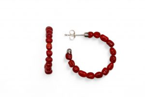 Pendientes argollas coral barroco