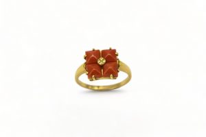 Anillo cuadrado 4 corales