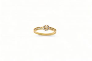 Sortija rosetita y aro con circonitas