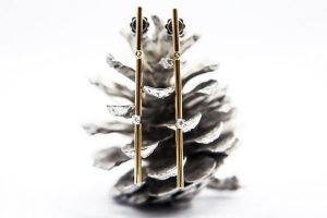 Pendientes oro rosa diamante