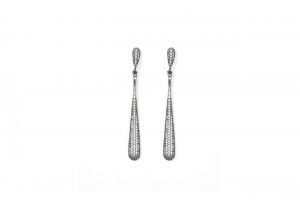 Pendiente plata lagrima larga circonita