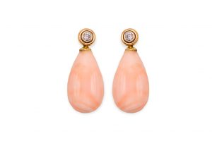 Pendientes brillante y coral