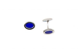 Gemelos oval lapislazuli
