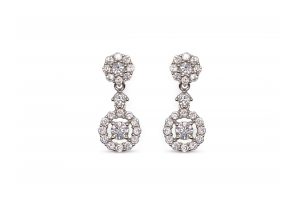 Pendientes plata 2 rosetas largo