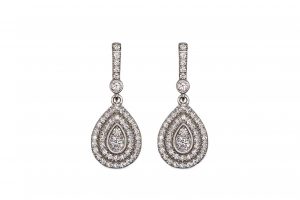 Pendientes plata orla circonitas lágrima