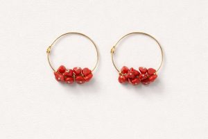 Pendientes aro tronquitos coral
