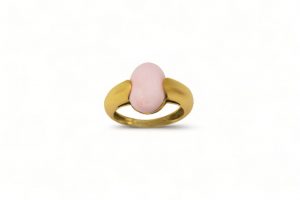 Sortija coral rosa oval