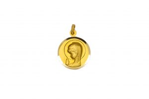 Medalla Virgen niña bisel liso