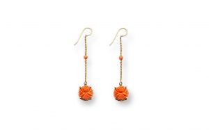 Pendientes oro rosa coral