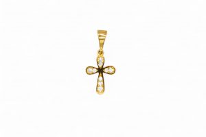 Cruz oro circonita