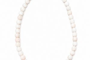 Collar bola coral blanco