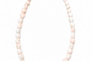 Collar coral  rosa-blanco