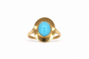 Anillo turquesa bisel ancho