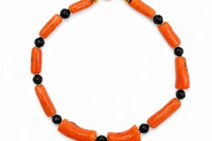 Pulsera coral y onix