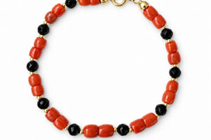 Pulsera coral  y onix
