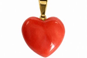 Colgante corazón coral grande