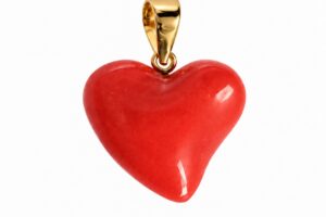 Colgante corazón coral grande
