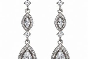 Pendiente plata marquís largo