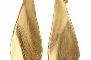 Pendientes italianos plata dorada gota