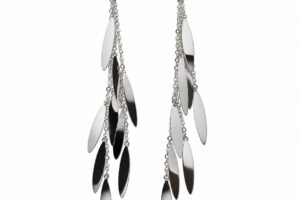 Pendientes plata italianos hojas